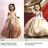 Before and after fabric brightening result using Booost with Perk